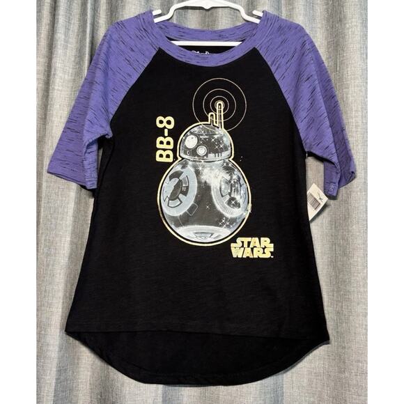 Disney Parks NWT BB-8 Girls Shirt Star Wars Black Purple Tee Top Size Small - Picture 10 of 11